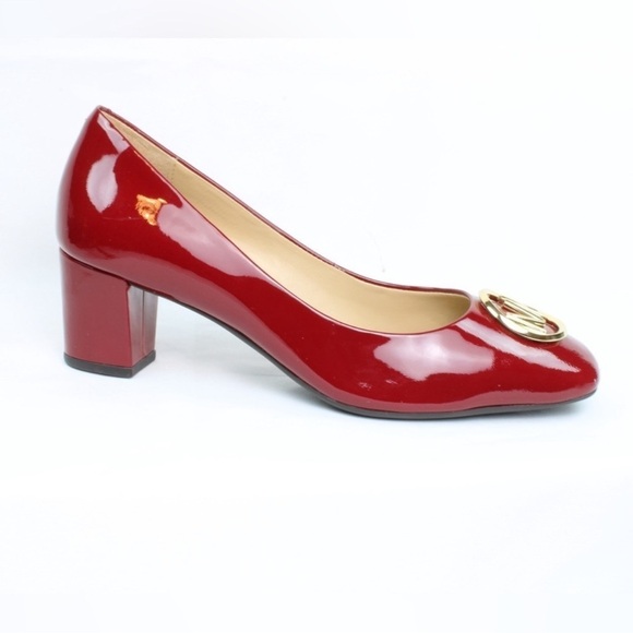 Michael Kors Red Patent Leather Flex Pumps | Size 6.5 | Logo Heels - Picture 3 of 8